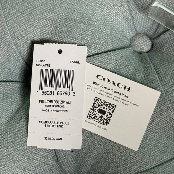 Coach Double Zip Wallet* Extra Large Wristlet* NEW in Leather - Picture 4 of 7